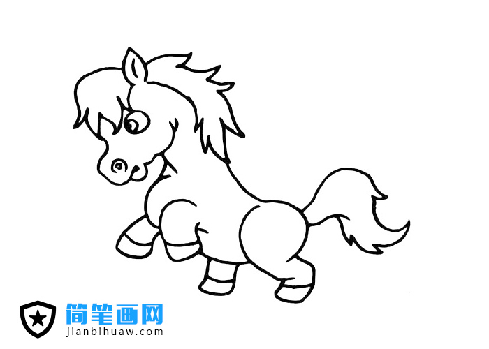 跳躍的小馬簡筆畫圖片
