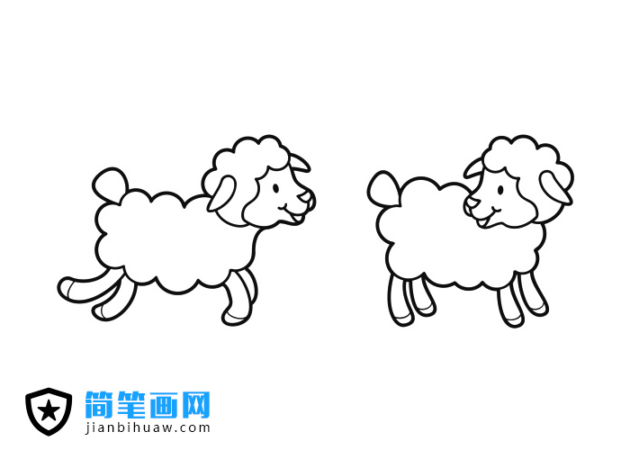 小綿羊簡筆畫圖片