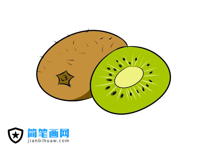 獼猴桃簡筆畫上色圖片
