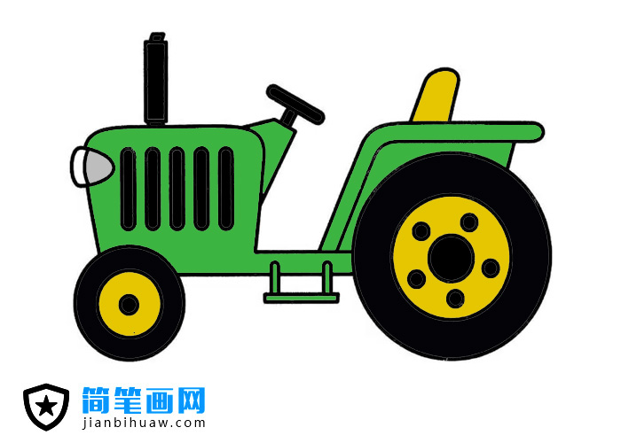 農民伯伯的拖拉機簡筆畫圖片