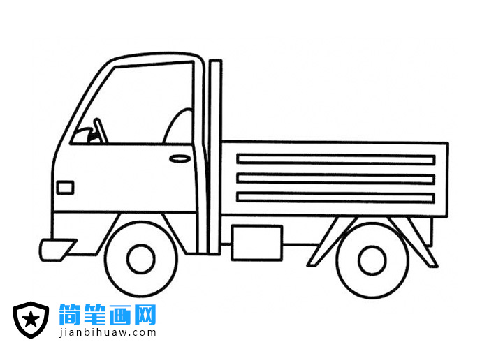 小型貨車簡筆畫圖片含上色