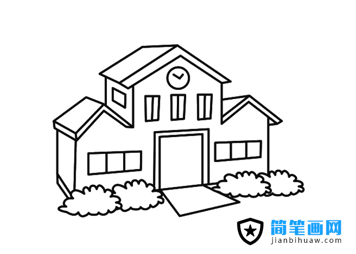 小房子簡筆畫圖片含上色