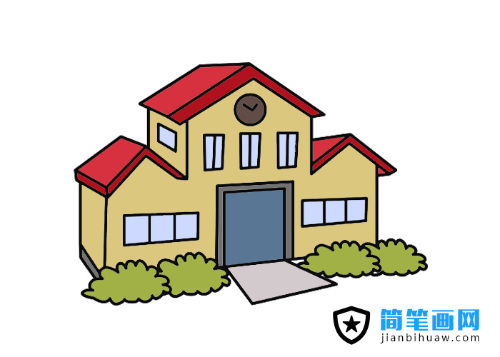 小房子簡筆畫圖片含上色