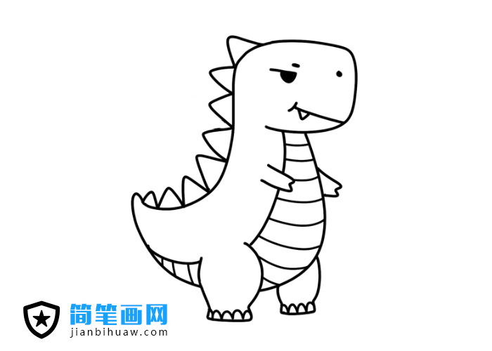 恐龍簡筆畫圖片含上色