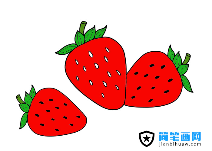 草莓的簡筆畫圖片