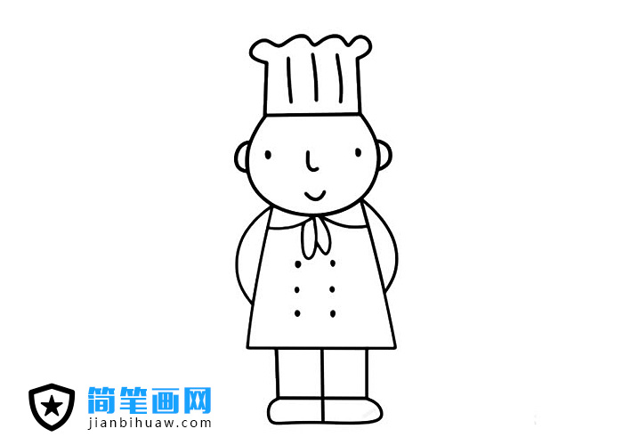 酒店星級大廚簡筆畫圖片含上色