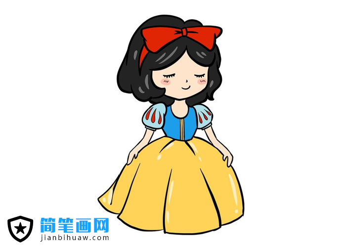 美麗的公主簡筆畫圖片含上色