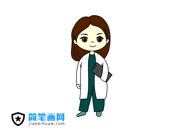 婦產科女醫生簡筆畫圖片含上色