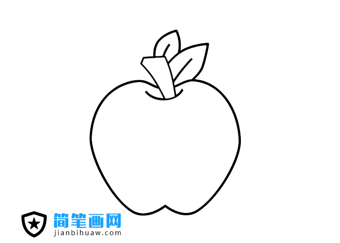 好吃好看的紅蘋果簡筆畫圖片含上色