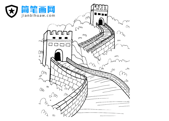 長城簡筆畫圖片
