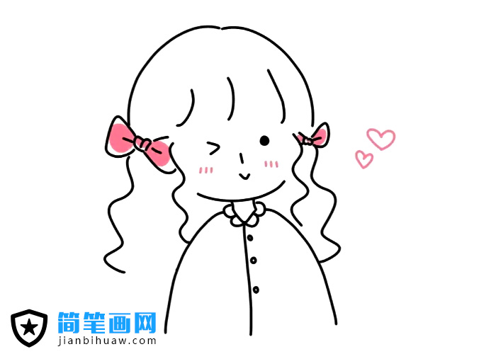 漂亮的長發女生簡筆畫圖片