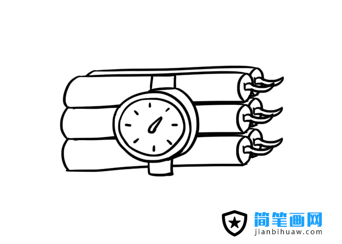 定時炸彈簡筆畫圖片和上色