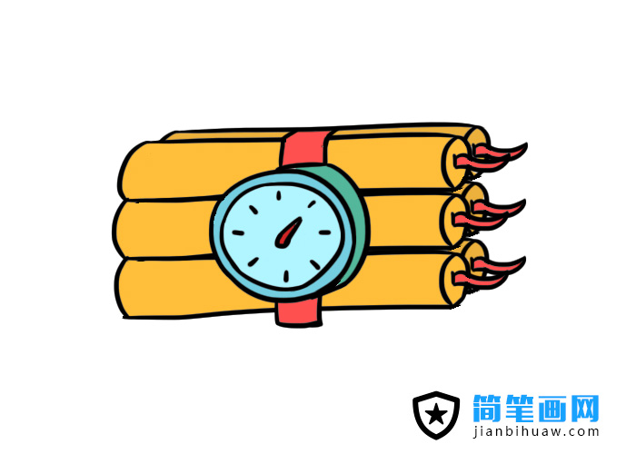 定時炸彈簡筆畫圖片和上色