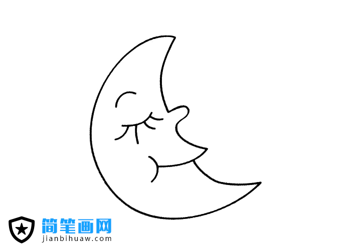 睡著了的月亮簡筆畫圖片