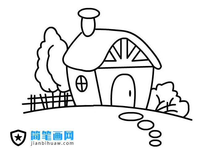 房子風景簡筆畫圖片