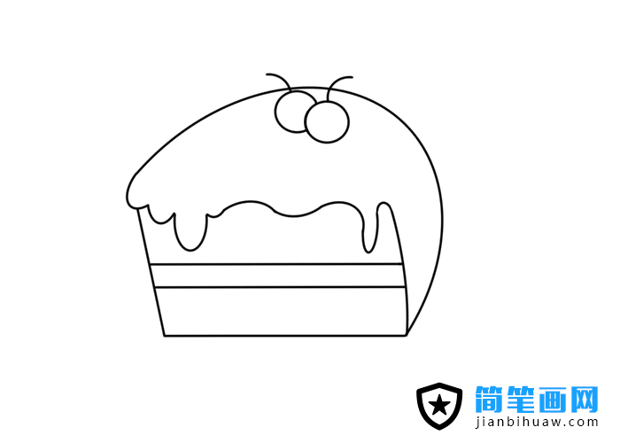 夾心蛋糕簡筆畫圖片含上色