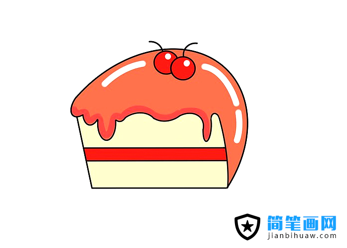 夾心蛋糕簡筆畫圖片含上色