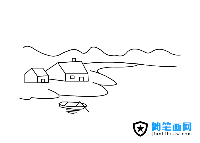 簡單的風景簡筆畫圖片