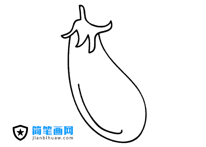 簡單的茄子簡筆畫圖片
