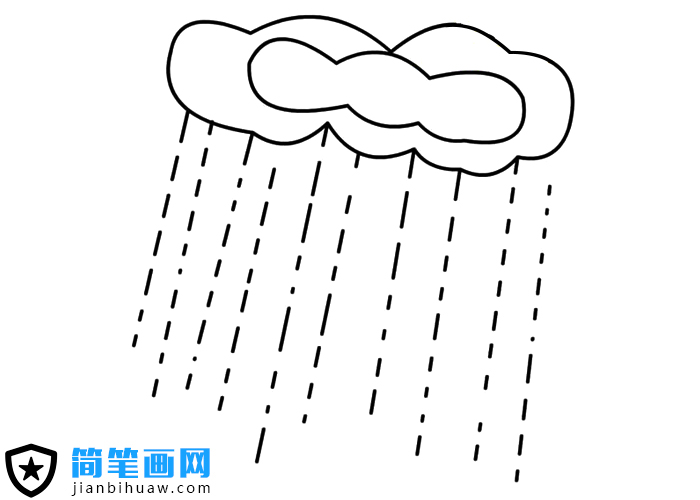 下雨的云兒簡筆畫圖片