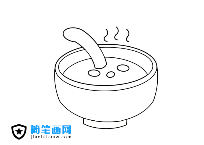 一碗粥簡筆畫圖片含上色