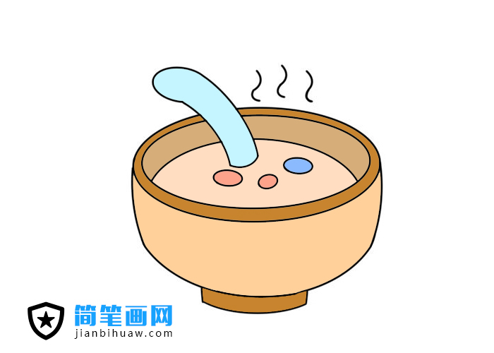 一碗粥簡筆畫圖片含上色