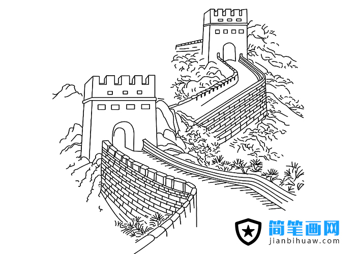 萬里長城簡筆畫圖片