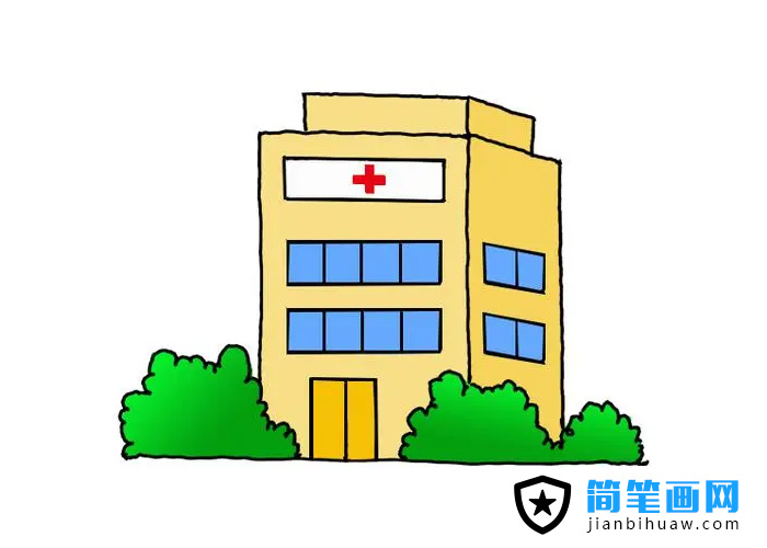 醫院大樓簡筆畫圖片
