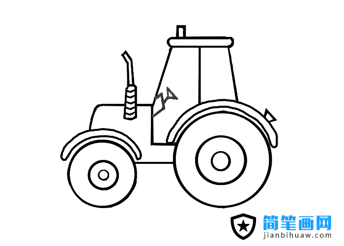 農用拖拉機簡筆畫圖片含彩色