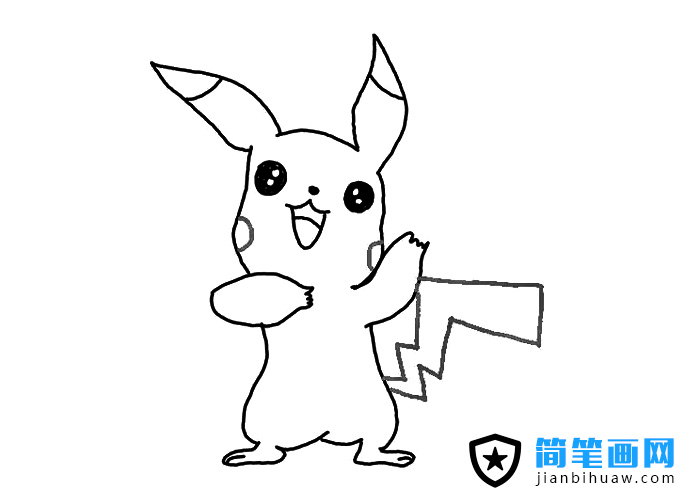皮卡丘簡筆畫圖片含上色