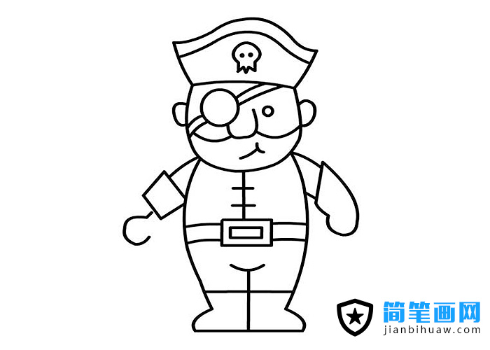 卡通海盜簡筆畫圖片