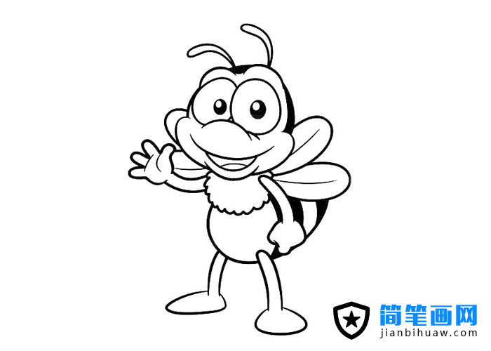 一只卡通的小蜜蜂簡筆畫圖片
