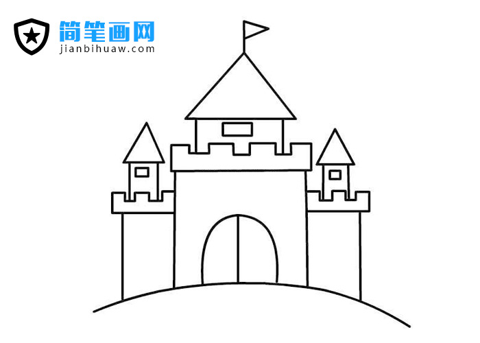 簡單的城堡簡筆畫圖片