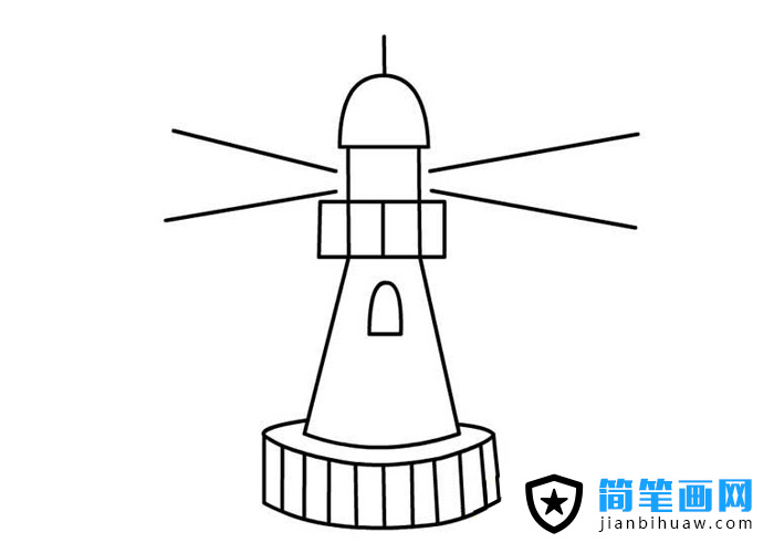 燈塔的簡筆畫圖片
