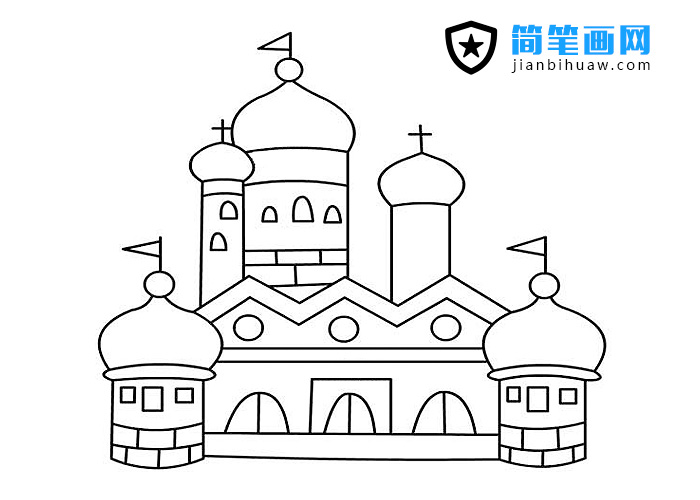 簡單好看的城堡簡筆畫圖片