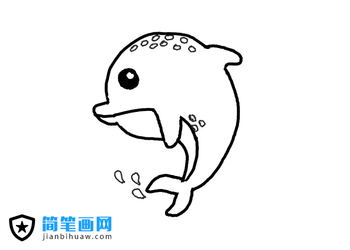 簡單的海豚簡筆畫圖片含上色