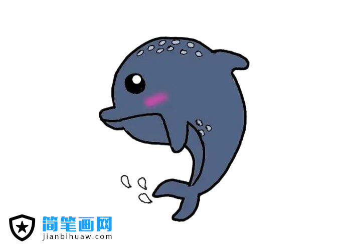 簡單的海豚簡筆畫圖片含上色