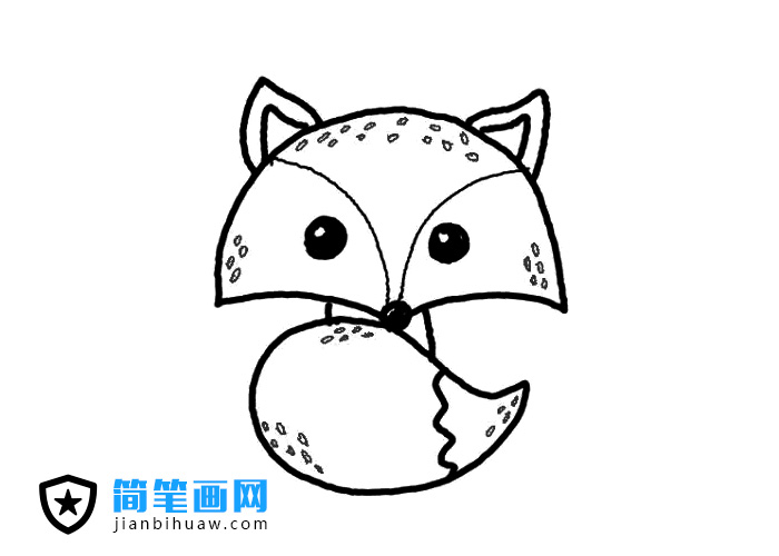 簡單可愛的狐貍簡筆畫圖片含上色