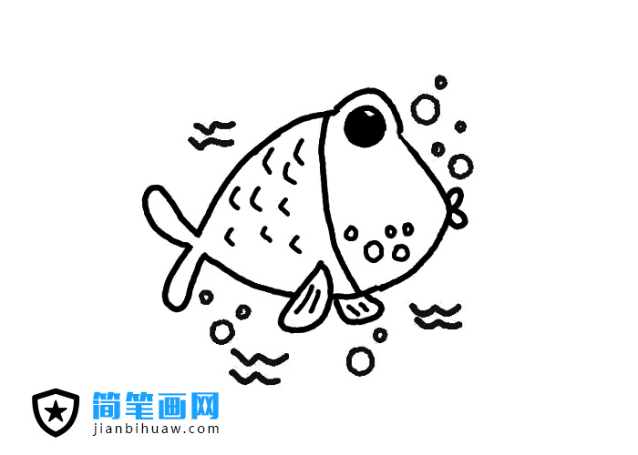 可愛的小魚簡筆畫圖片含上色