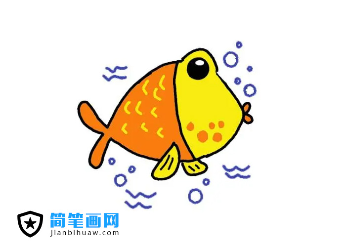 可愛的小魚簡筆畫圖片含上色