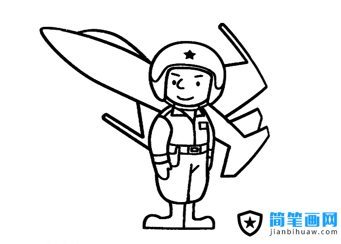 飛行員的簡筆畫圖片