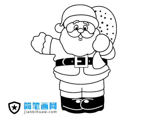 圣誕老人送禮物的簡筆畫圖片
