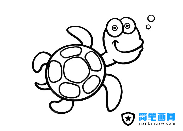 兒童烏龜簡筆畫圖片