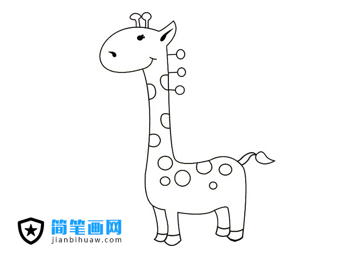 可愛的長頸鹿簡筆畫圖片