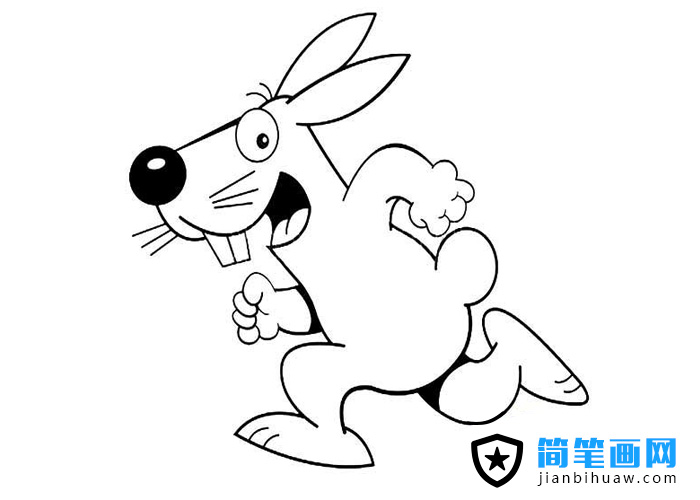 奔跑的兔子簡筆畫卡通圖片
