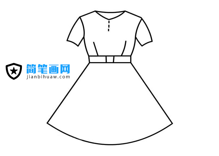 超簡單的連衣裙簡筆畫圖片