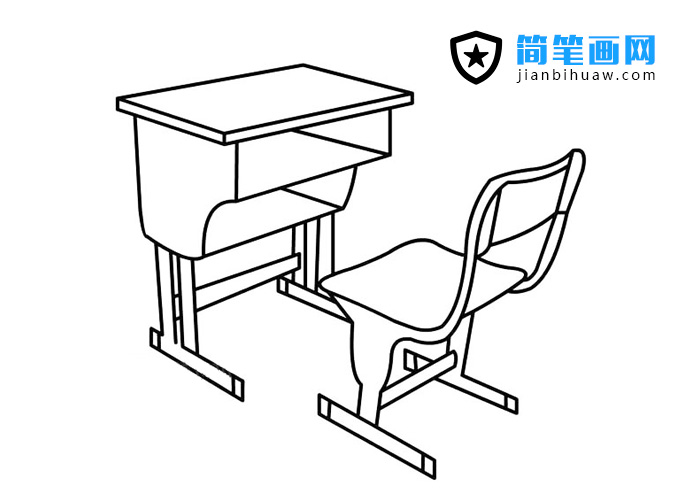 教室里的課桌椅簡筆畫圖片
