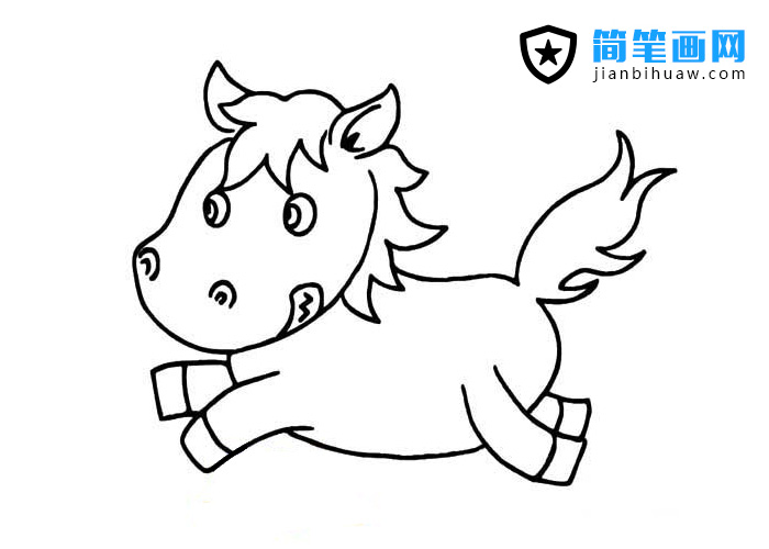 奔跑的馬簡筆畫圖片