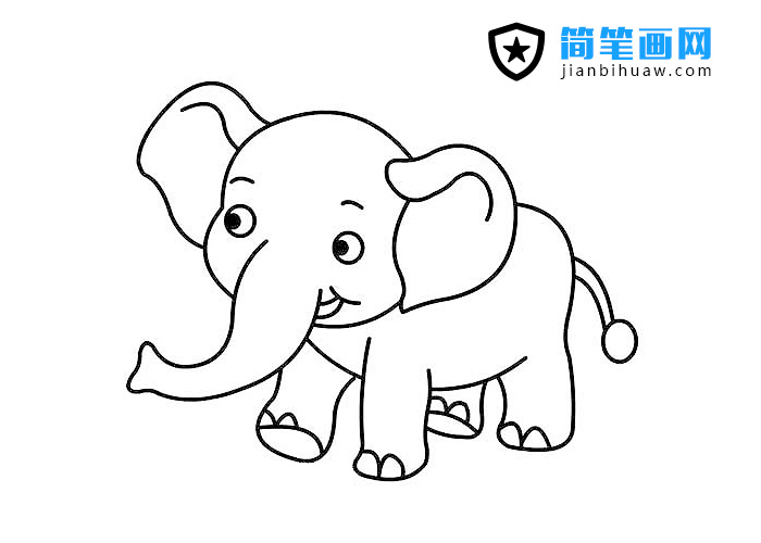 可愛的大象簡筆畫圖片