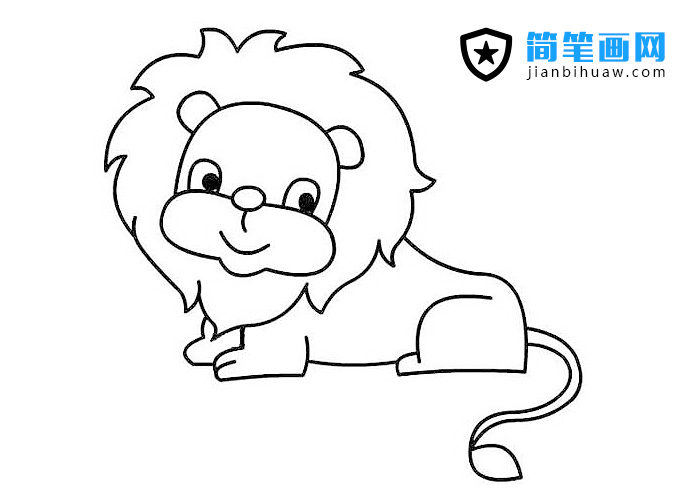 可愛小獅子簡筆畫圖片